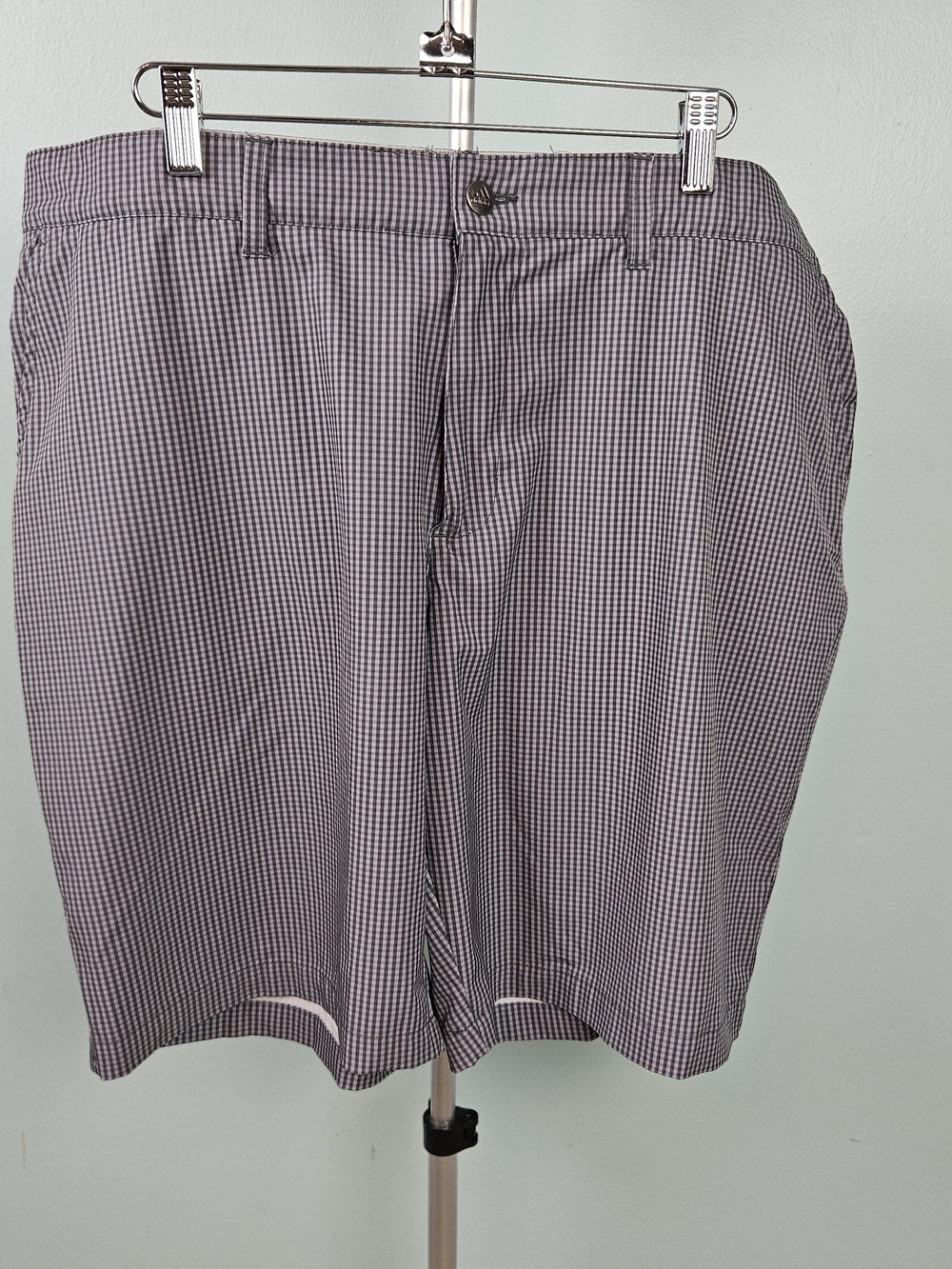 adidas Men's Micro-Check Golf Shorts in Black and White